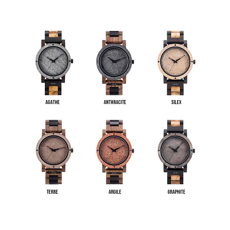 Natural wood watch | Fusion Olive / Walnut / Rock | Gpa2po - Gpa2po