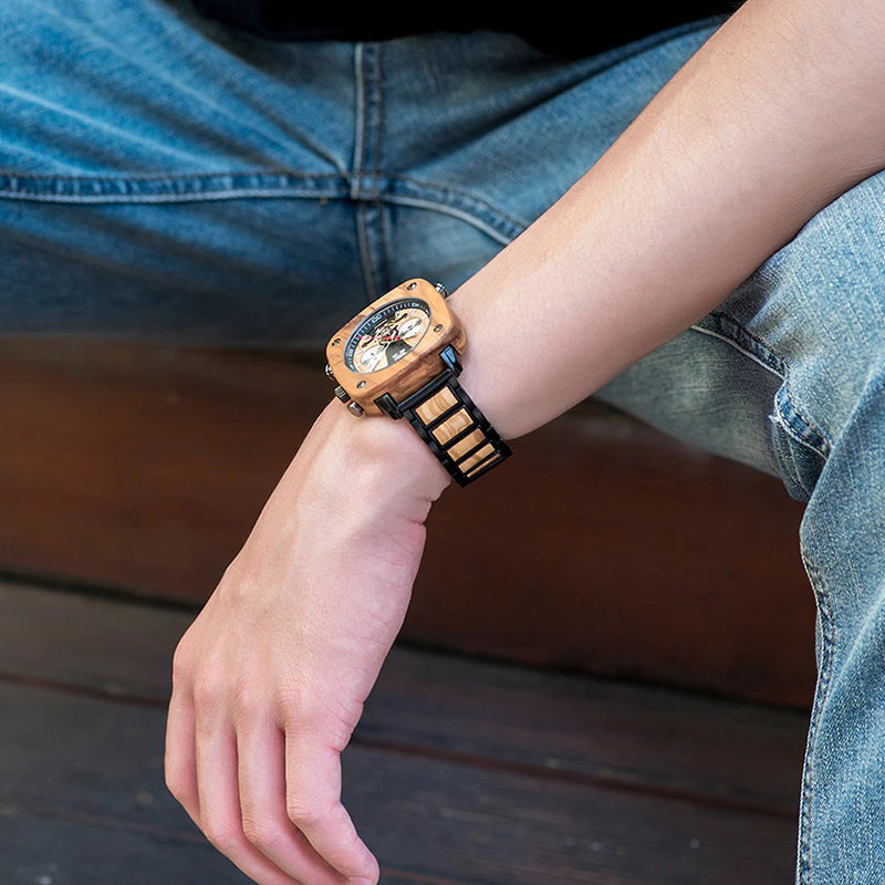 Natural wood watch | Memento Ebony / Olive |Gpa2po - Gpa2po