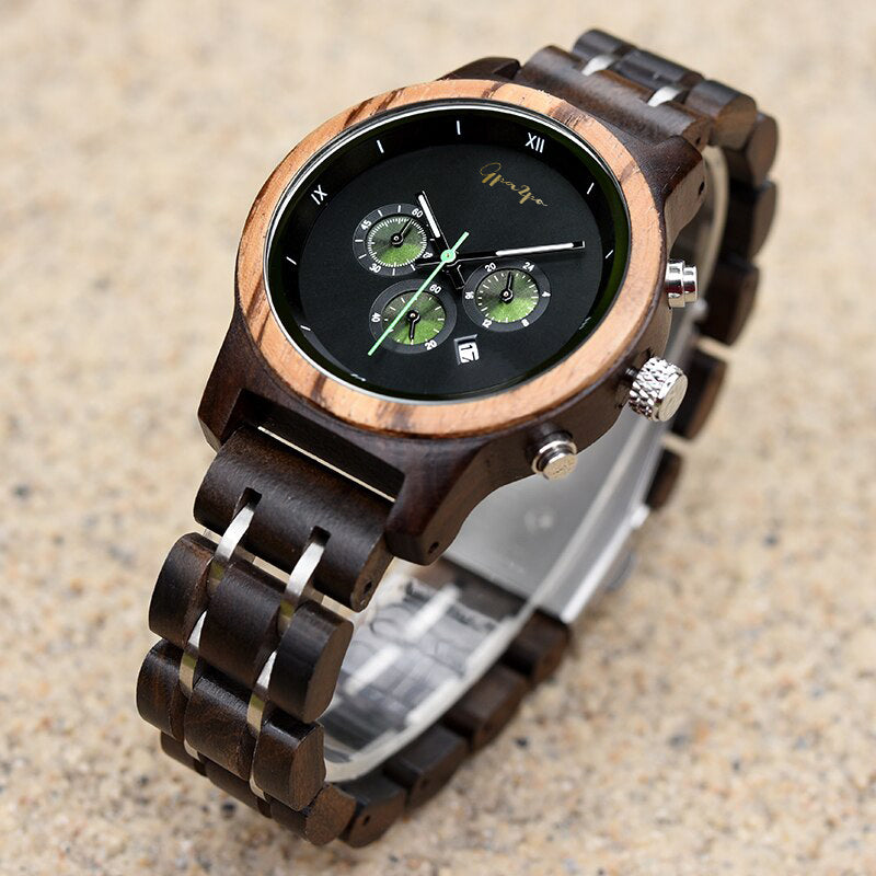 Natural wood watch | Amphigame S Zebrano | Gpa2po - Gpa2po